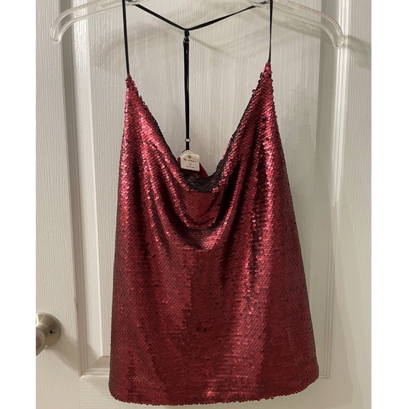 Tops - Red sequin top